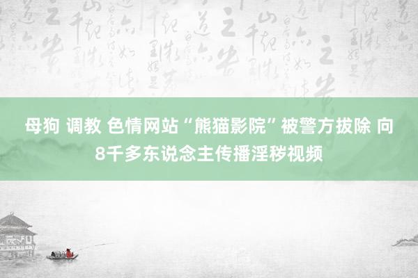 母狗 调教 色情网站“熊猫影院”被警方拔除 向8千多东说念主传播淫秽视频