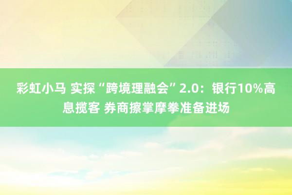 彩虹小马 实探“跨境理融会”2.0：银行10%高息揽客 券商擦掌摩拳准备进场