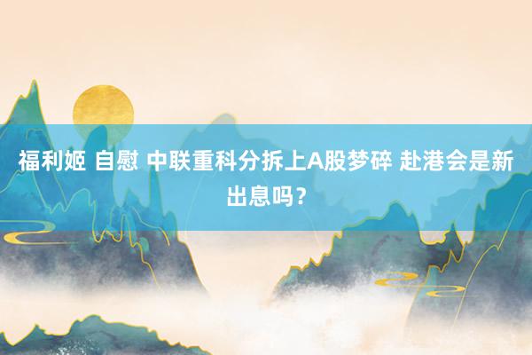 福利姬 自慰 中联重科分拆上A股梦碎 赴港会是新出息吗？