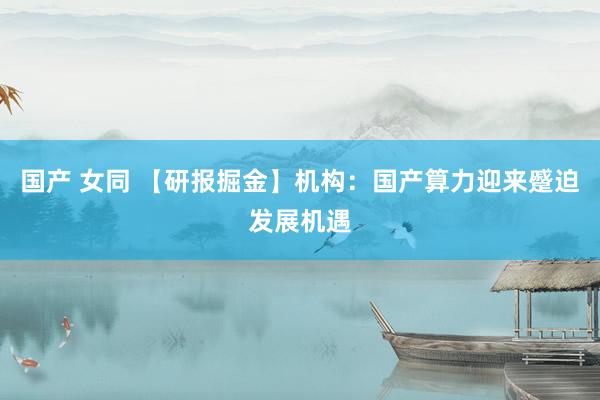 国产 女同 【研报掘金】机构：国产算力迎来蹙迫发展机遇